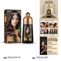 Dark Brown Hair Color Shampoo 5 in 1 Gray Hair Dye - Long Lasting, Ammonia-Free