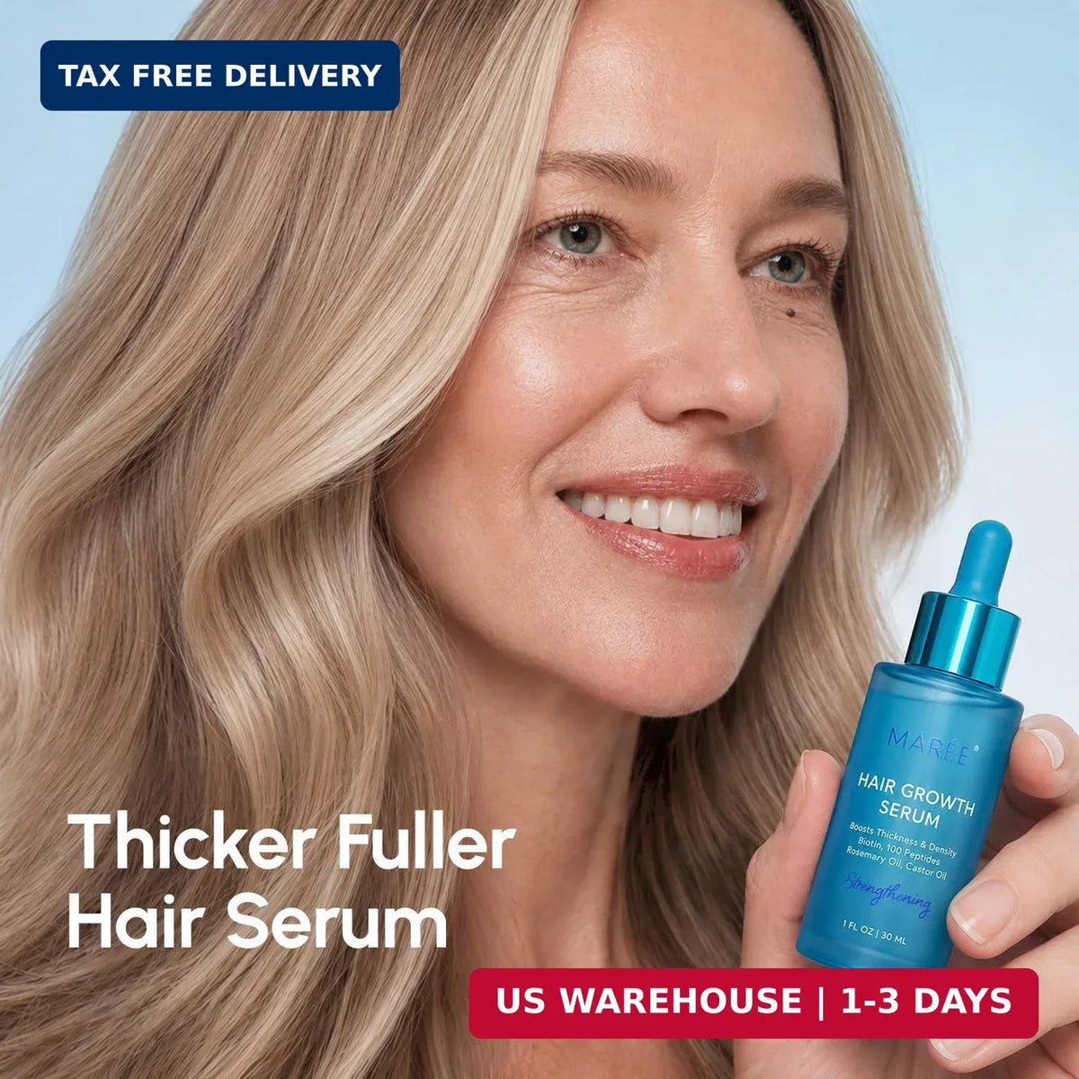 Hair Growth Serum with Caffeine Peptides Castor Rosemary Oil for Women & Men