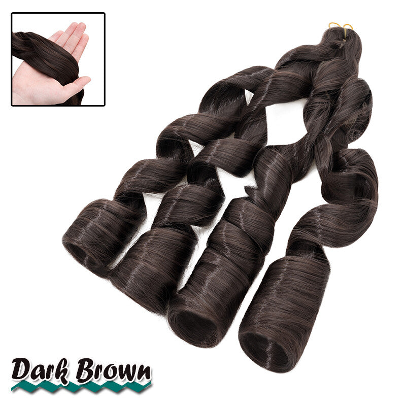 French Curl Braids Hair Extensions Pre-Stretched Synthetic 24 Inch