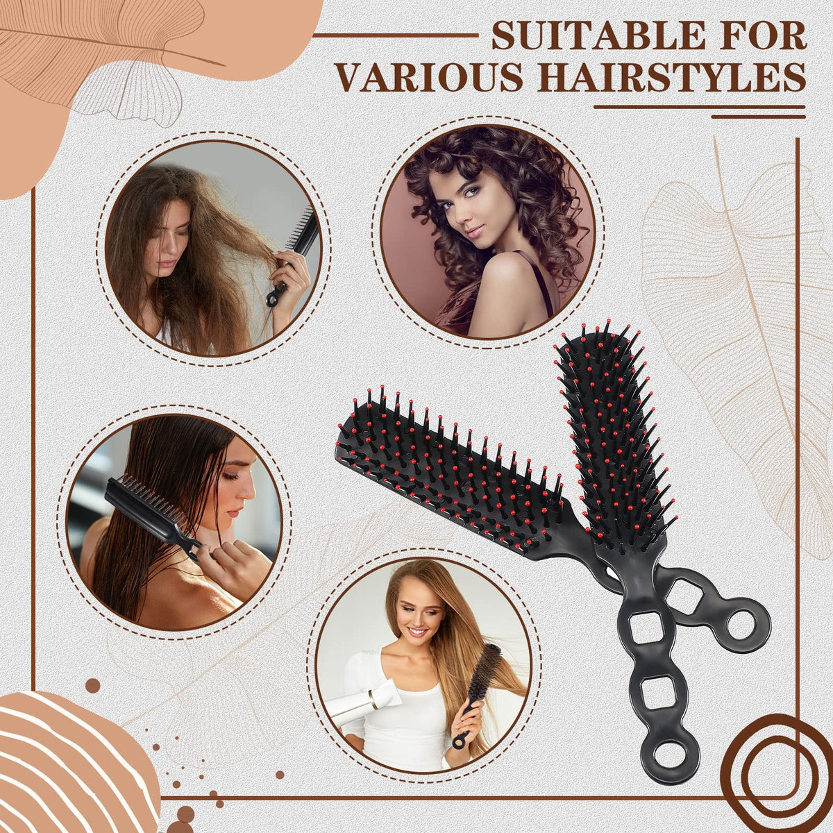 200 Pcs Detangling Hair Brushes for Curly Wavy Hair - Individually Wrapped