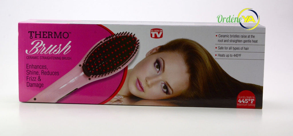 Ceramic Straightening Hair Brush Pink - Frizz & Damage Control