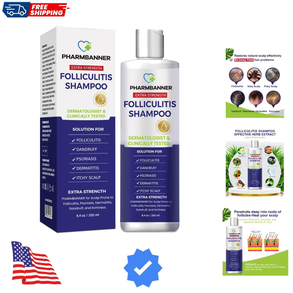 Anti-Fungal Shampoo for Folliculitis & Psoriasis - Soothes Dry Scalp Relief