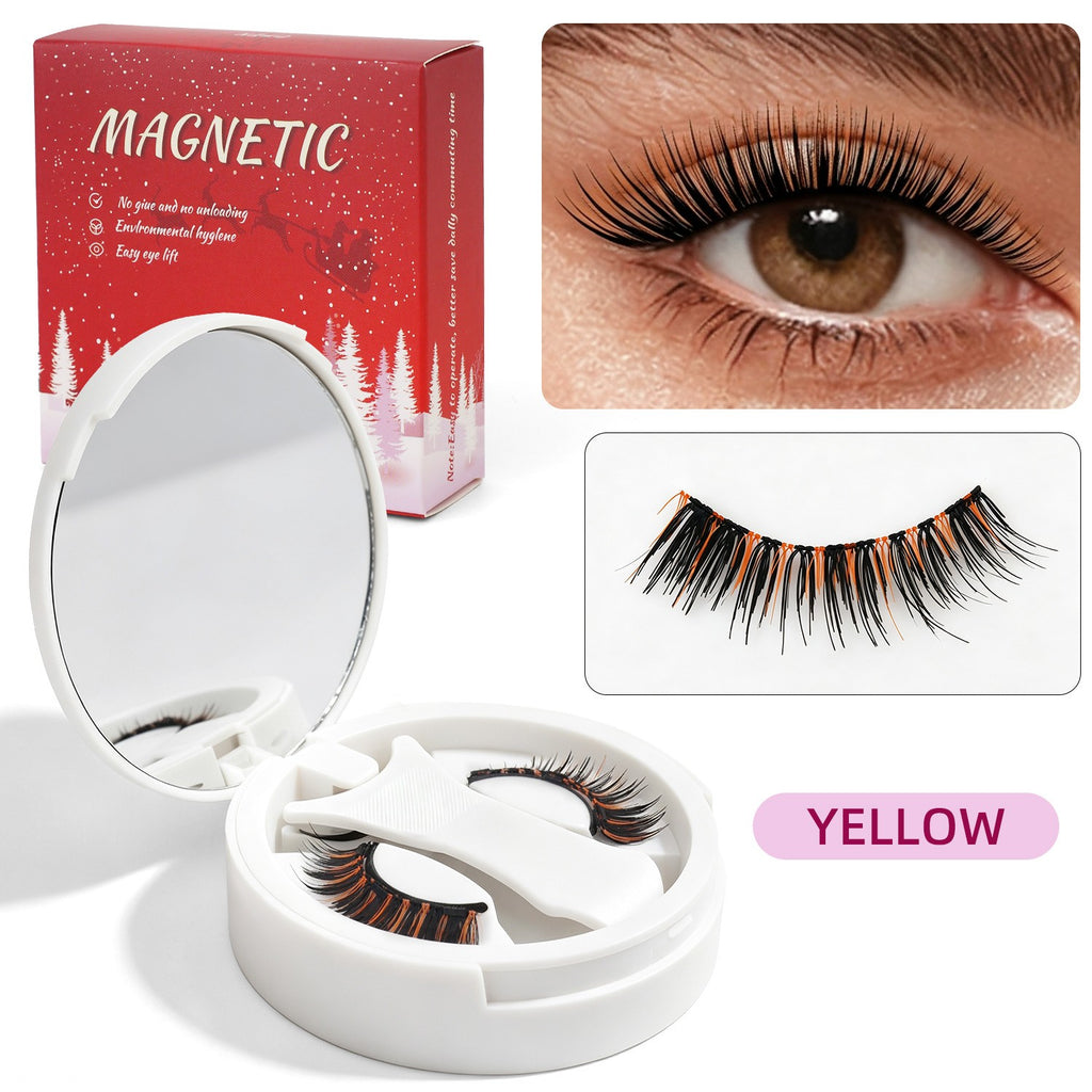 No Glue Magnetic False Eyelashes with Reusable Applicator Waterproof Glam Lashes