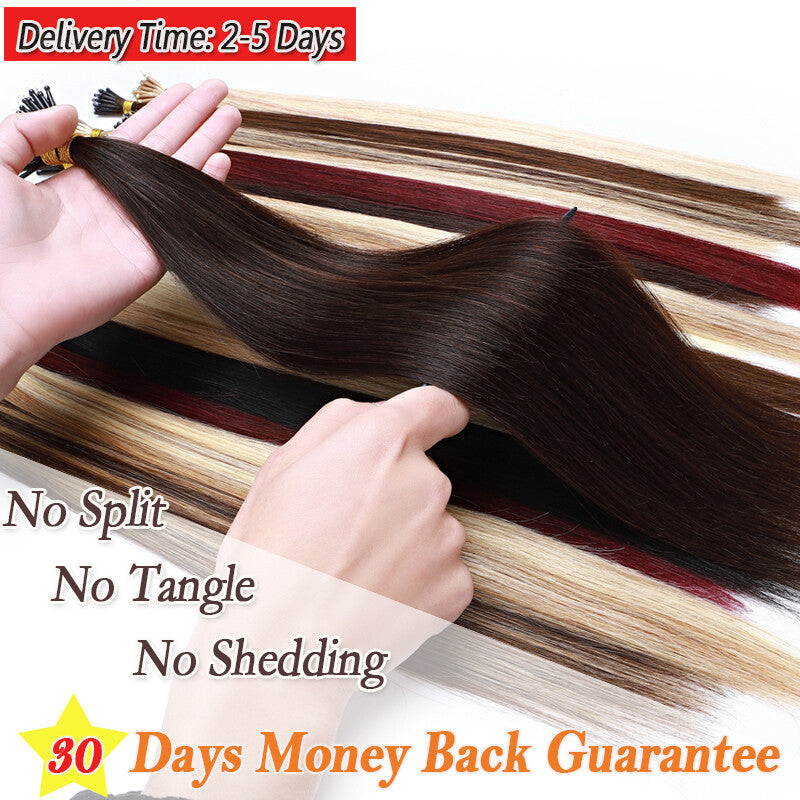 Nano Ring Hair Extensions Micro Loop Link Beads Remy Human Hair Thick 16-24 Inch
