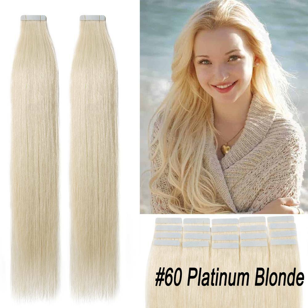 100% Human Hair Tape-In Extensions Full Head Body Wave & Straight Styles