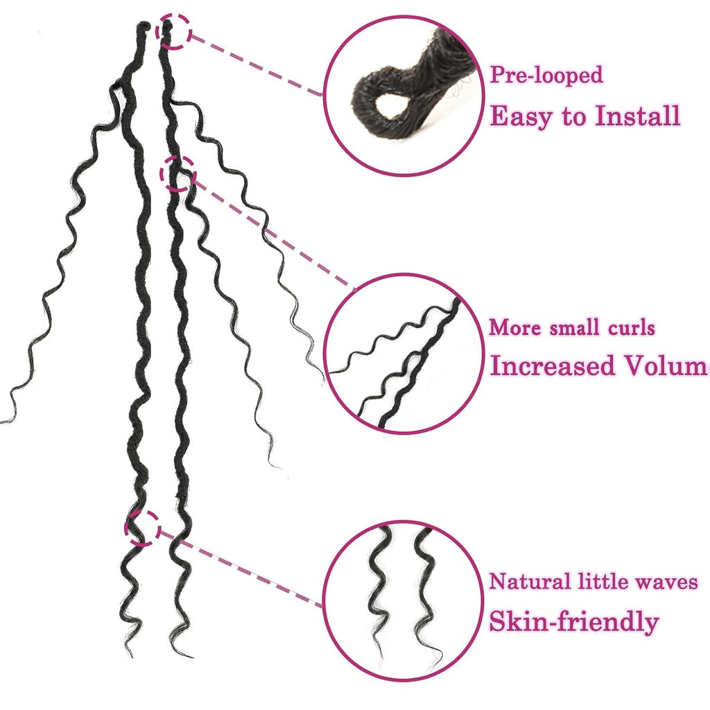 Luxury 14-Inch Goddess Crochet Locs - Fluffy Curly Hair Extensions for Black Women