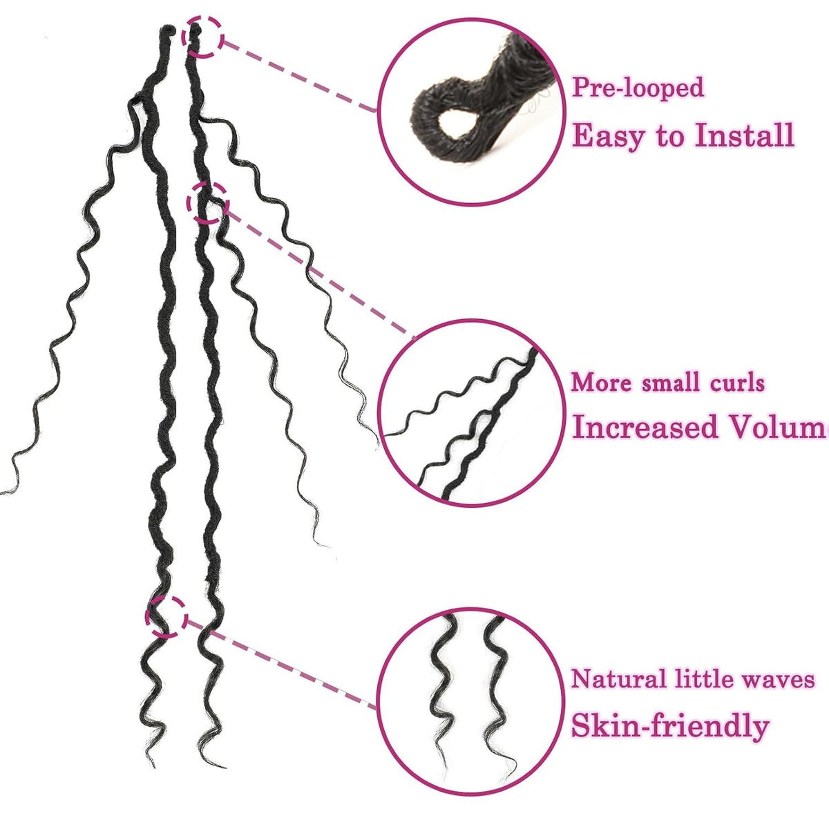 Luxury 14-Inch Goddess Crochet Locs - Fluffy Curly Hair Extensions for Black Women