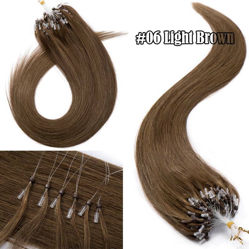 Human Hair Extensions Micro Loop Nano Beads Full Head - Multiple Colors & Lengths