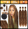 Human Hair Extensions 14-18 Inch Brown & Blonde Water Wave Bundles 3 Pack