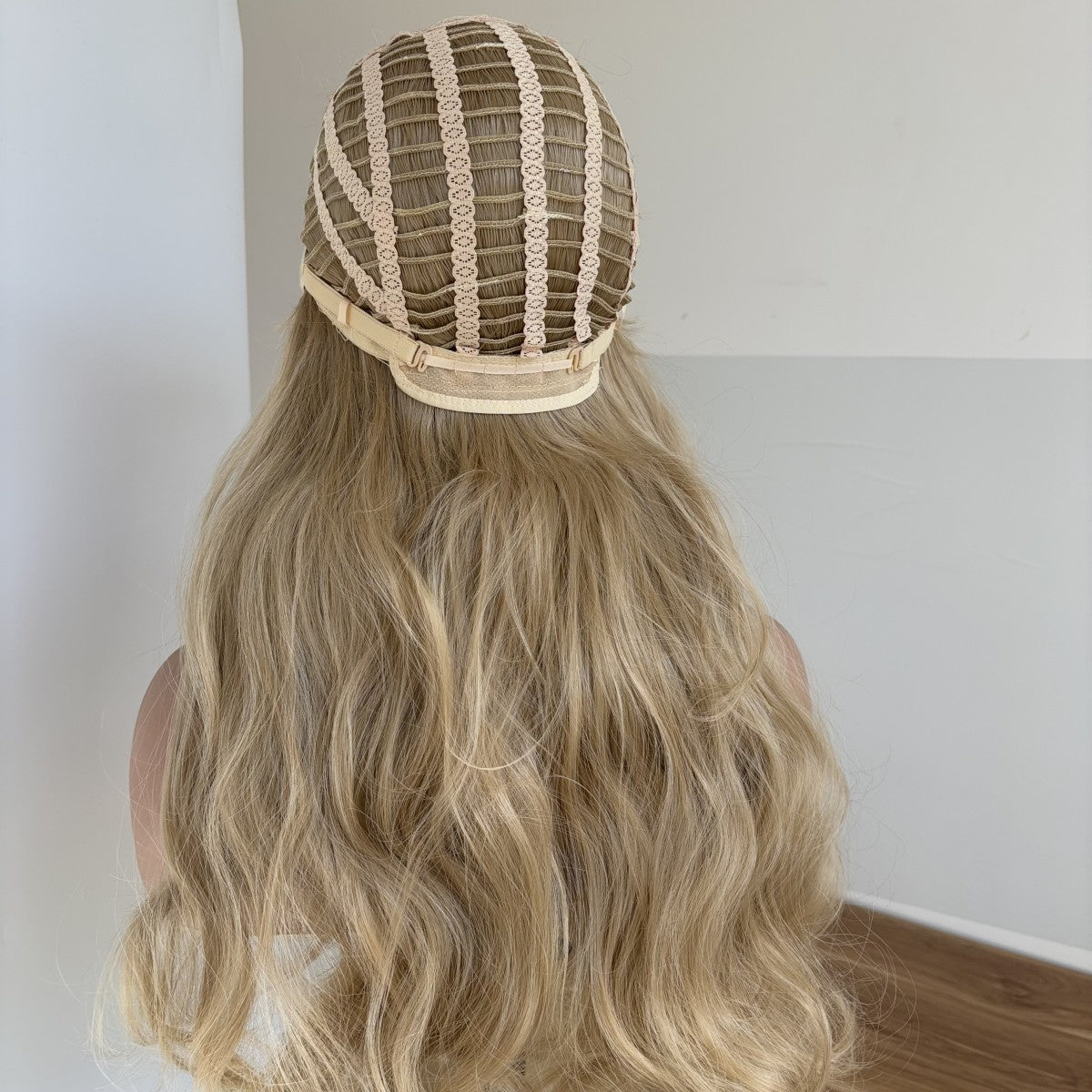 Long Wavy Cosplay Wig with Bangs Blonde Synthetic Hair - Wear & Go