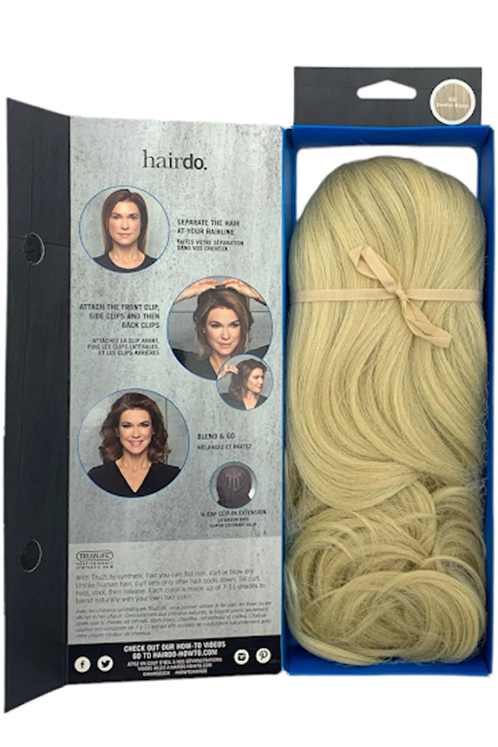 12-Inch Clip-In Hair Extension Swedish Blonde - Heat Friendly, 3/4 Cap