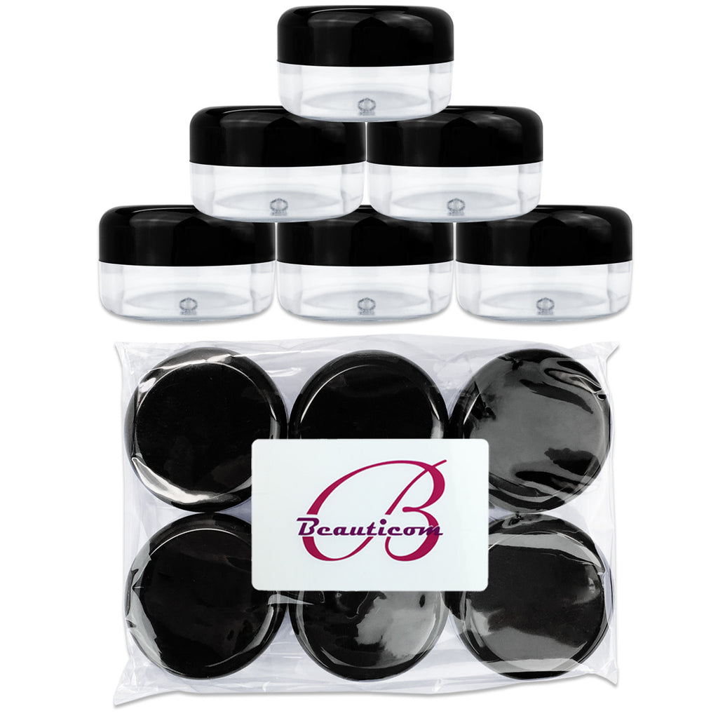 6 Pack 15ml Acrylic Plastic Sample Jars BPA Free for Cosmetics & Food Storage