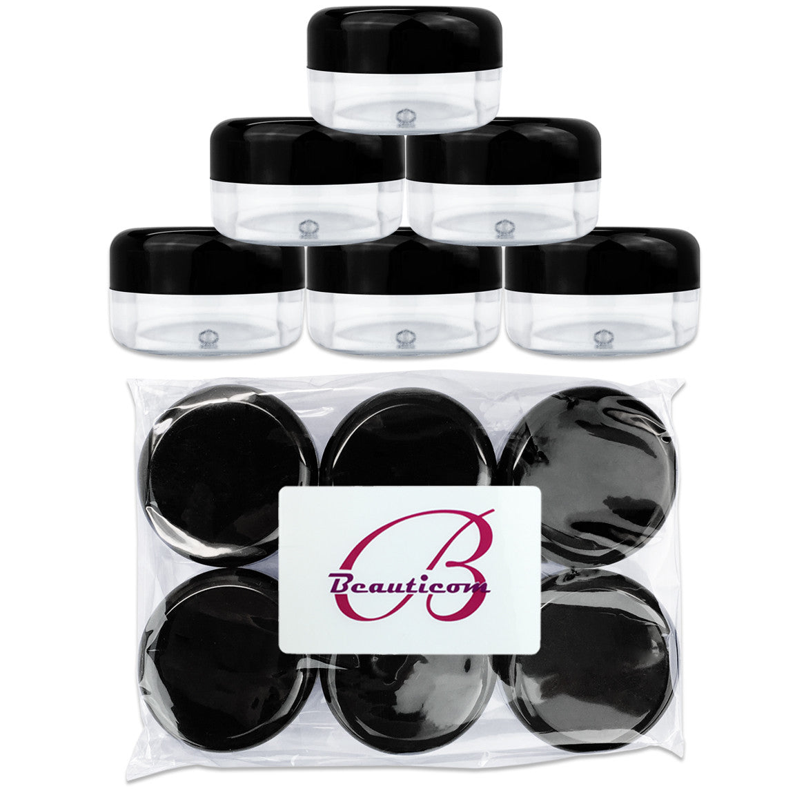 6 Pack 15ml Acrylic Plastic Sample Jars BPA Free for Cosmetics & Food Storage