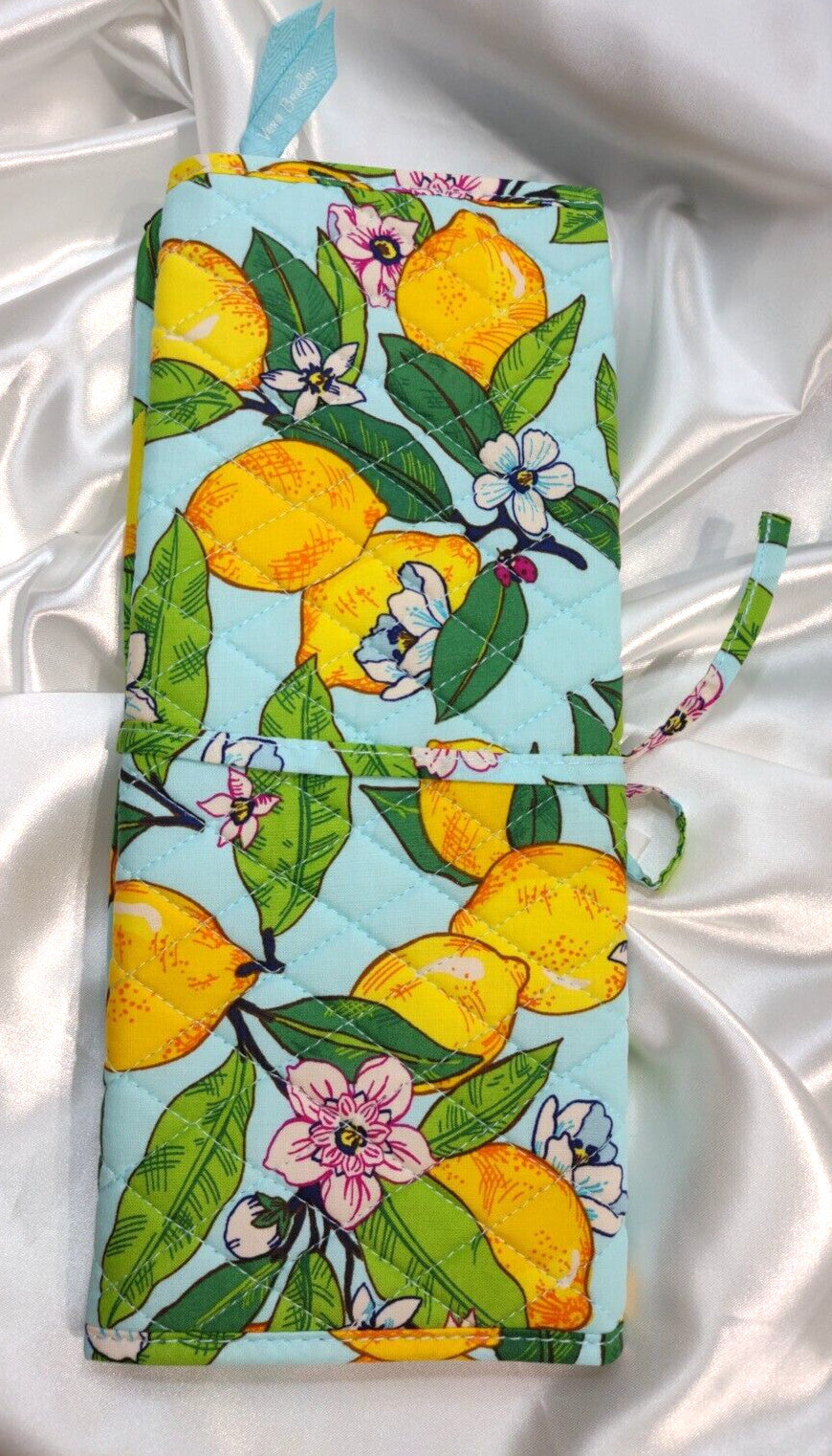 Heat-Resistant Curling Iron & Flat Iron Cover with Zippered Pocket - Lemon Grove Pattern