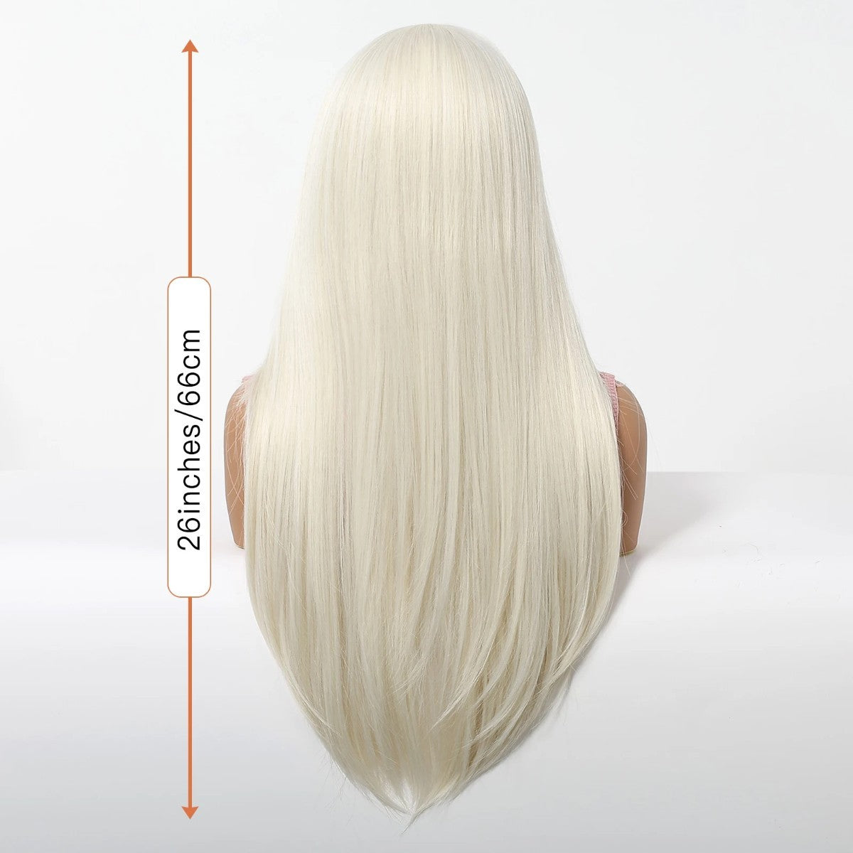 Long Straight Heat-Resistant Synthetic Wig with Bangs - Platinum Blonde Cosplay Hair