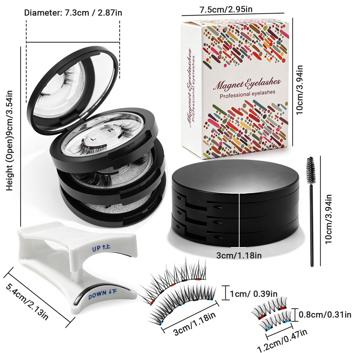 Magnetic False Eyelashes Kit Reusable Natural Look with Applicator