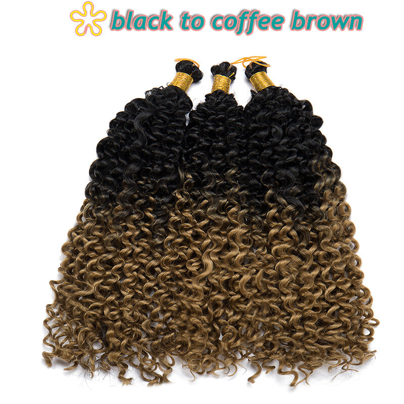 14-Inch Water Wave Crochet Hair Extensions for Black Women - Synthetic Braids