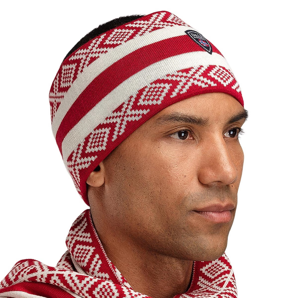 Merino Wool Headband for Cold Weather - Nordic Fair Isle Pattern, One Size