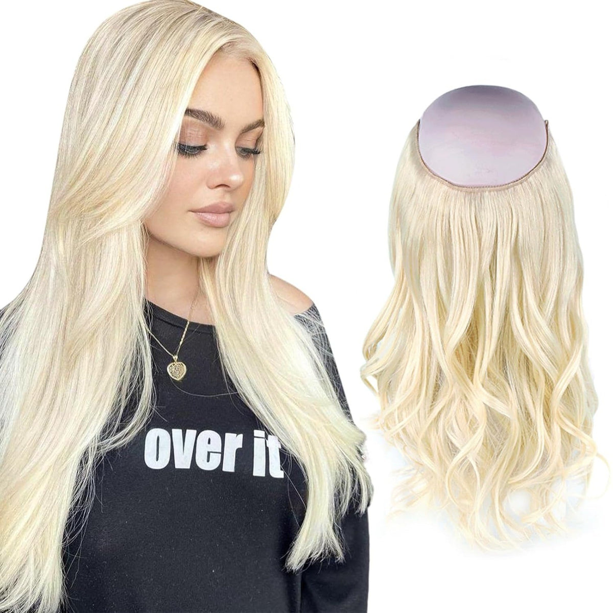 16 Inch 100g Remy Human Hair Wire Extensions - Invisible Transparent Wire