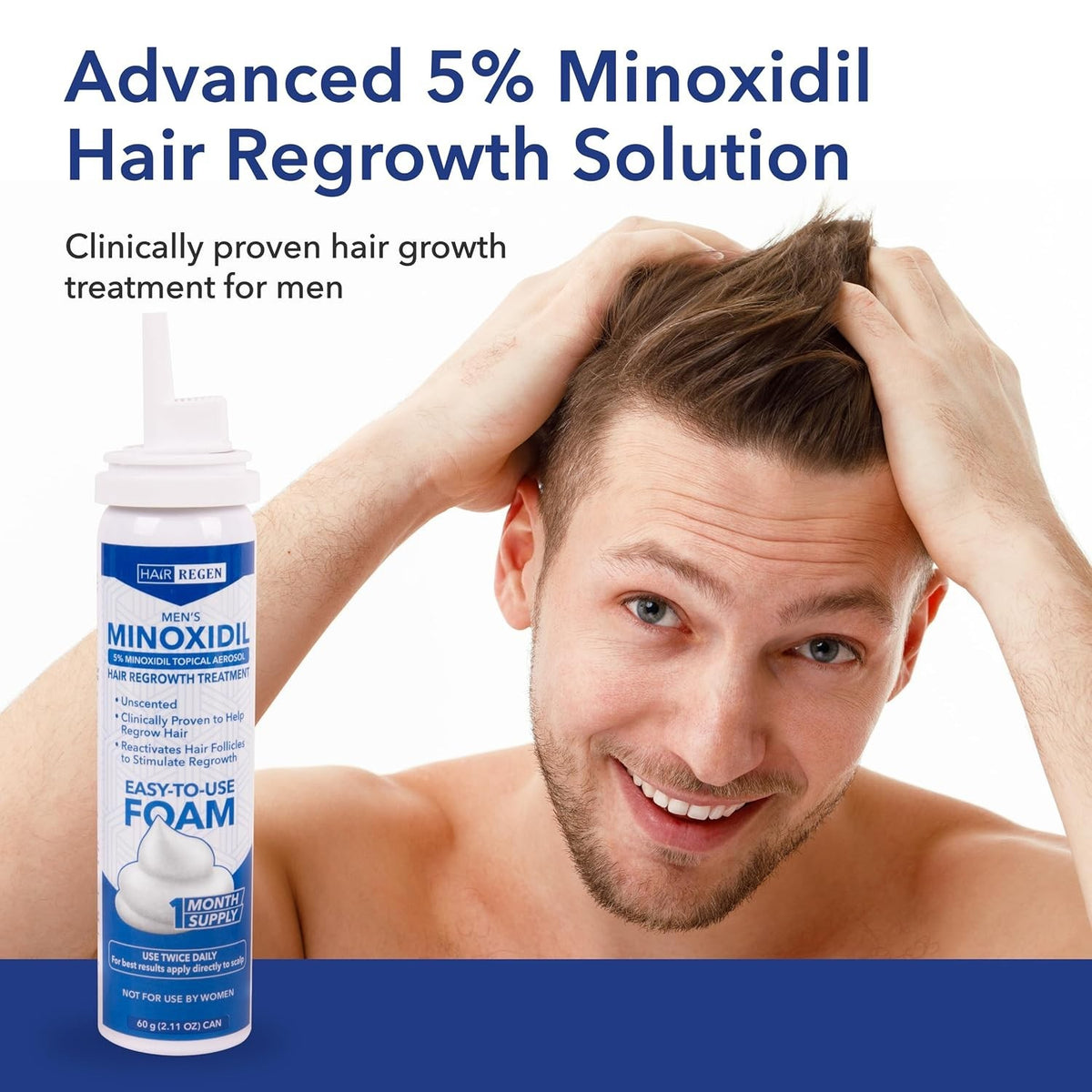 Men's 5% Minoxidil Foam Hair Regrowth Treatment for Thinning Hair