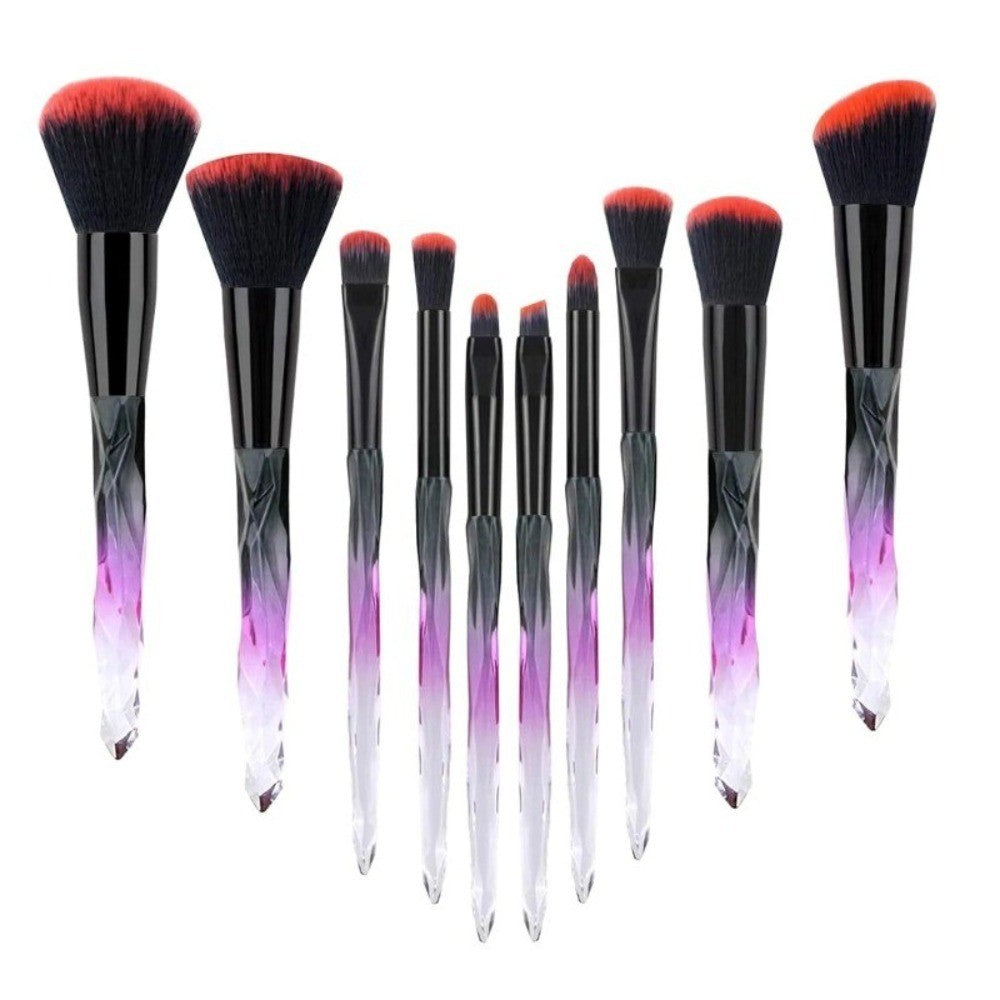 10-Piece Synthetic Makeup Brush Set for Face & Eyes - Soft & Durable