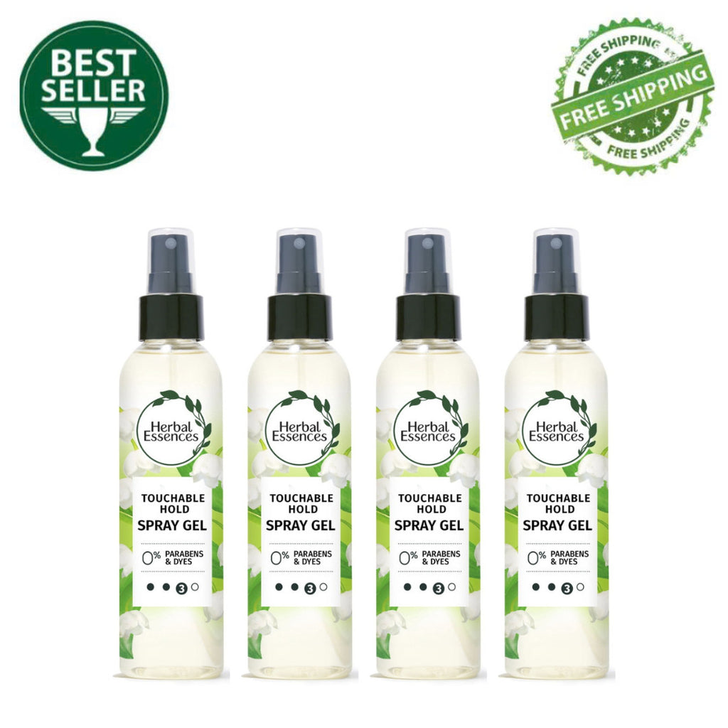 Herbal Essences Touchable Spray Hair Gel Frizz Control 24H Hold 5.7oz (4 Pack)