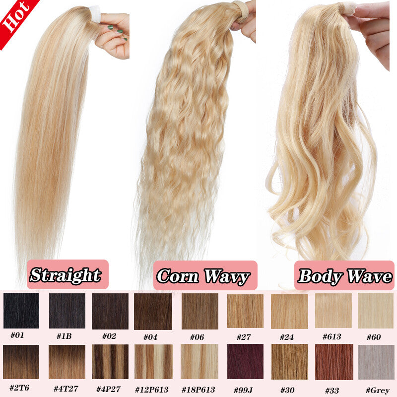 Clip-In Human Hair Ponytail Extensions Wrap Around 100g | Multiple Colors & Lengths