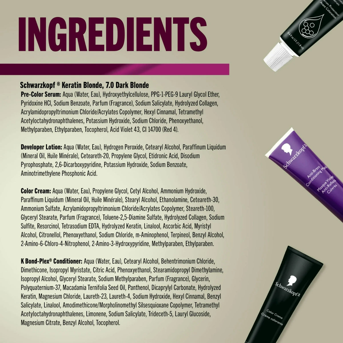Dark Blonde Hair Dye Kit - Permanent Hair Color with Keratin & Apricot Oil