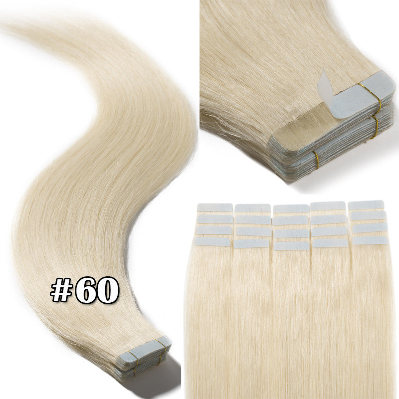 Full Head Blonde Tape-In Human Hair Extensions 200g Skin Weft, 80pcs