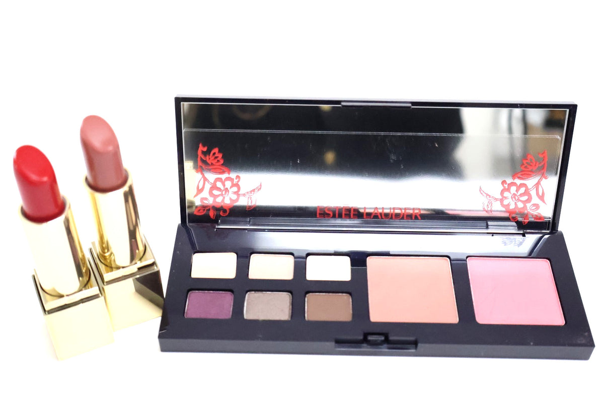 Estee Lauder 7-Piece Makeup Gift Set with Lipsticks, Eye Palette & Skincare