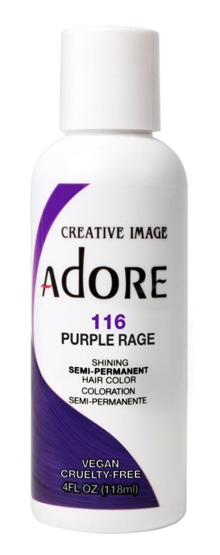 (3 Pack) Adore Semi-Permanent Hair Color Purple Rage 4oz - Vibrant Hair Dye