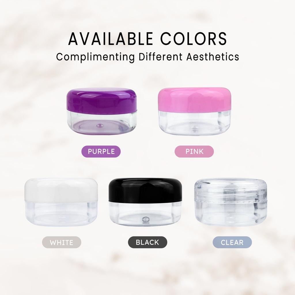 6 Pack 15ml Acrylic Plastic Sample Jars BPA Free for Cosmetics & Food Storage