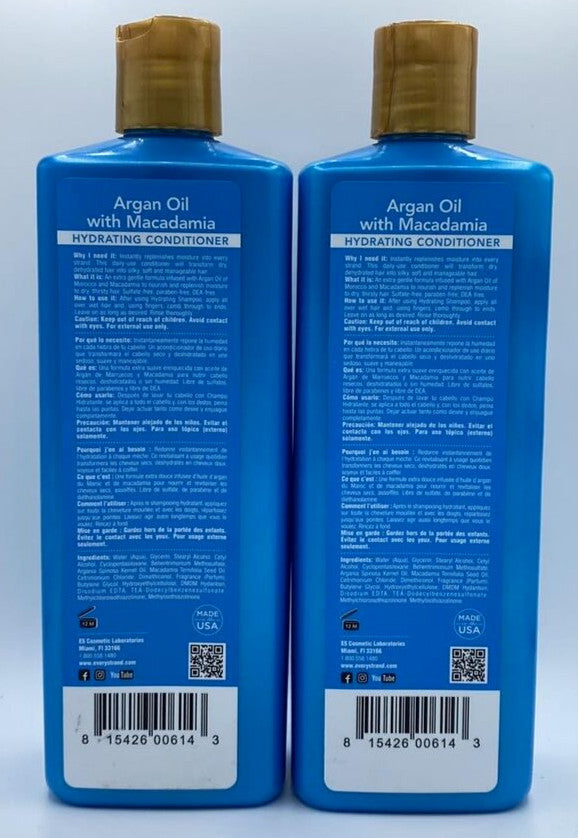 2-Pack Argan Oil with Macadamia Nut Oil - 13.5 FL Oz Each - Hair & Skin Care