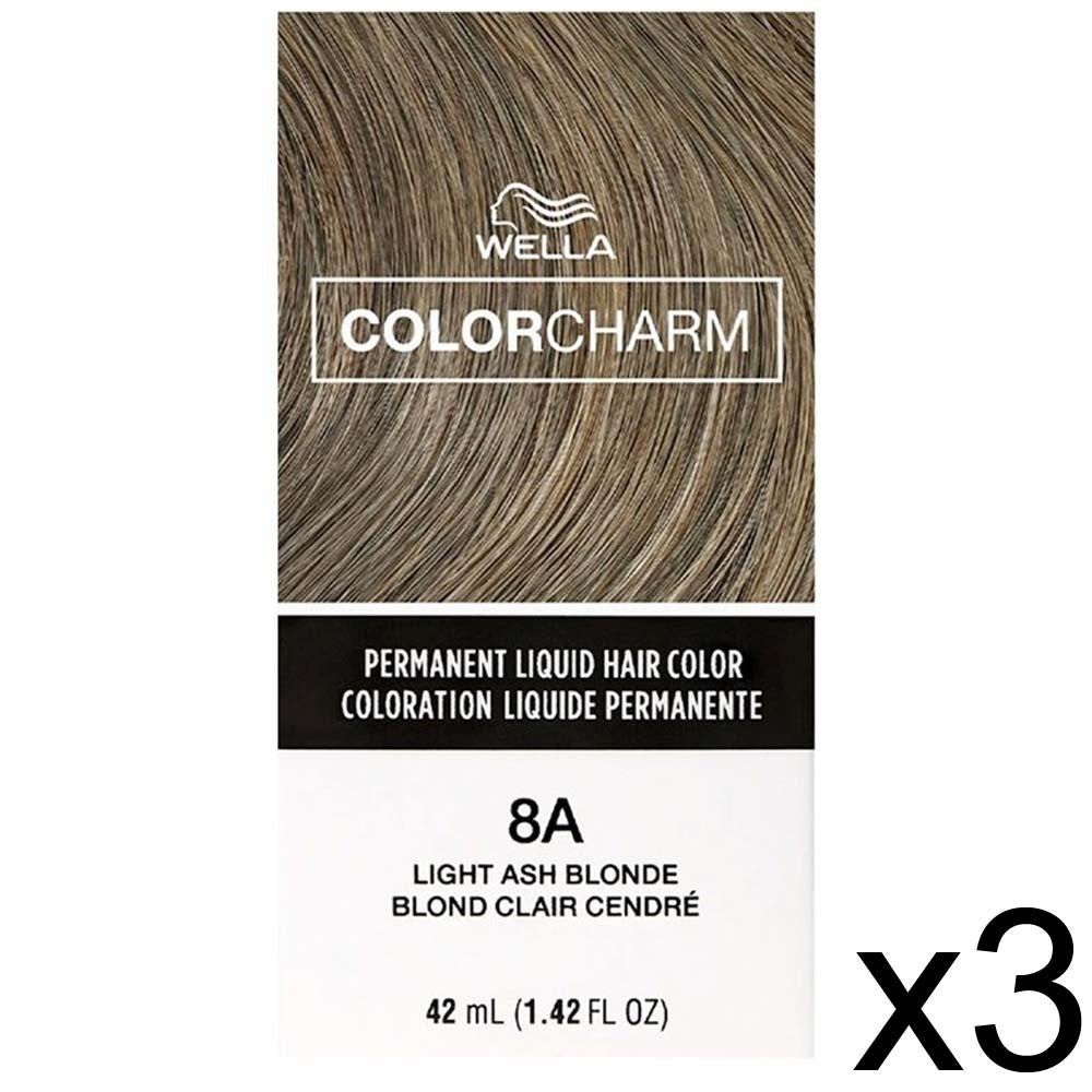 Light Ash Blonde Hair Dye - Permanent Liquid Color 3 Pack Wella