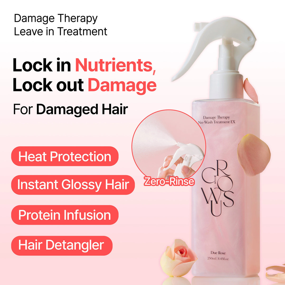 Damage Therapy No-Wash Leave-In Hair Spray - 250ml for Damaged Hair