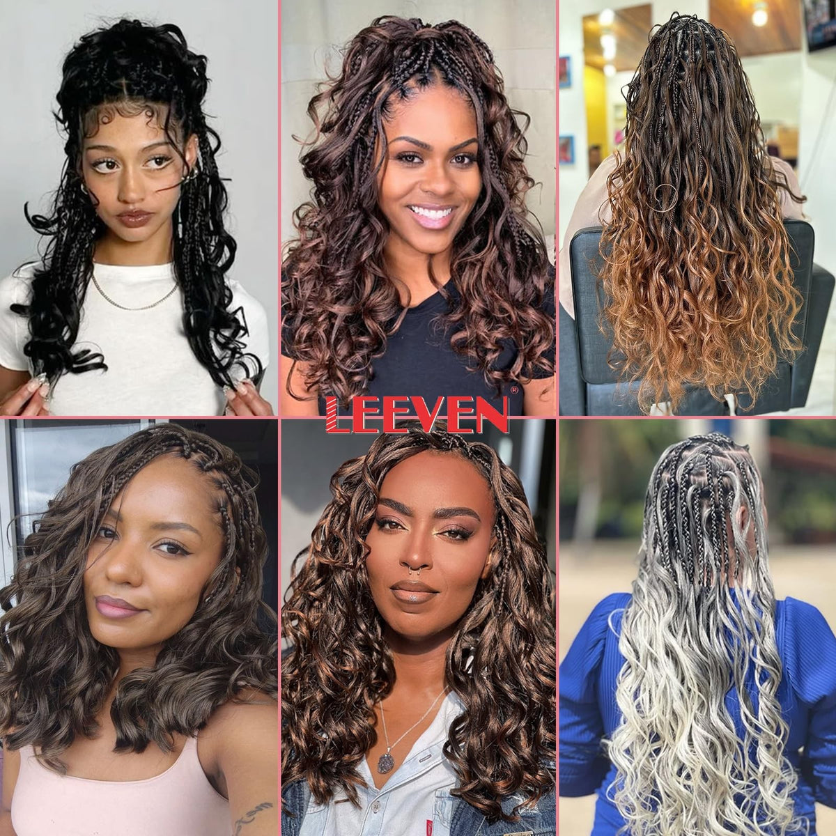 Boho French Curl Crochet Braids 12 Inch - 8 Pack Black Pre-Looped Curly Hair Extensions