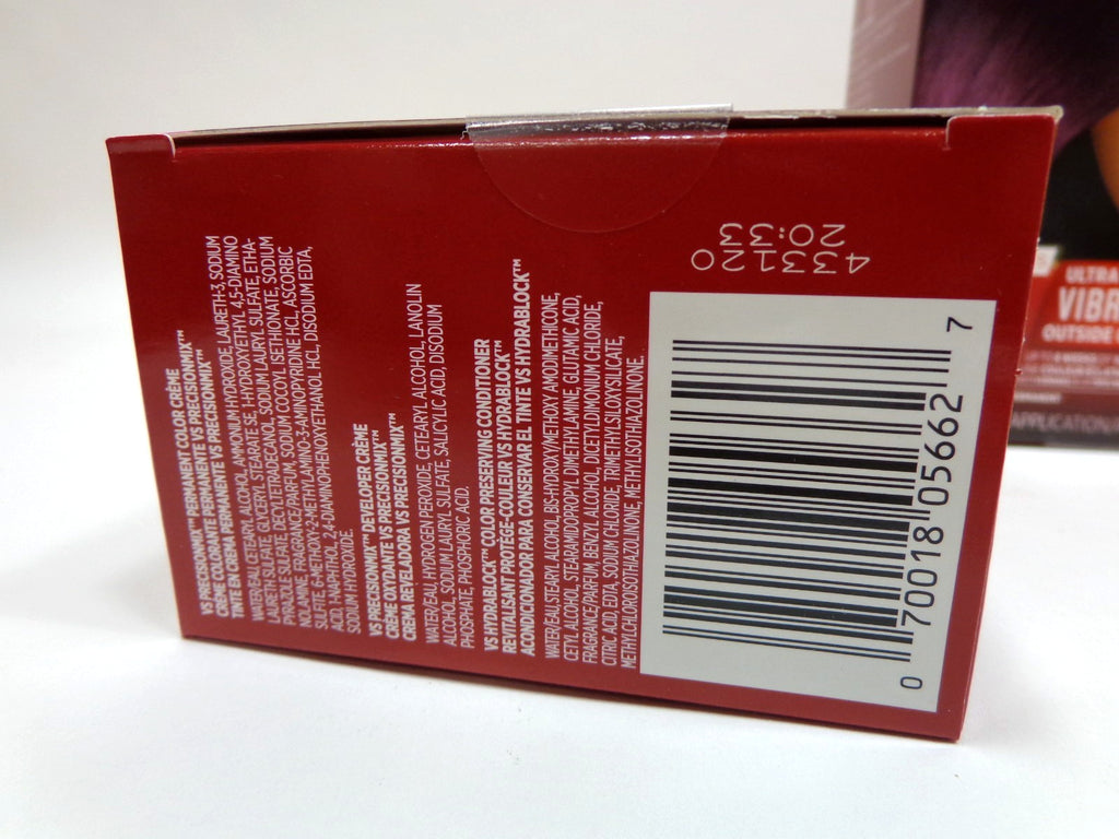 Vidal Sassoon Hair Color 5VR London Lilac Pack of 4 - Temporary Hair Dye