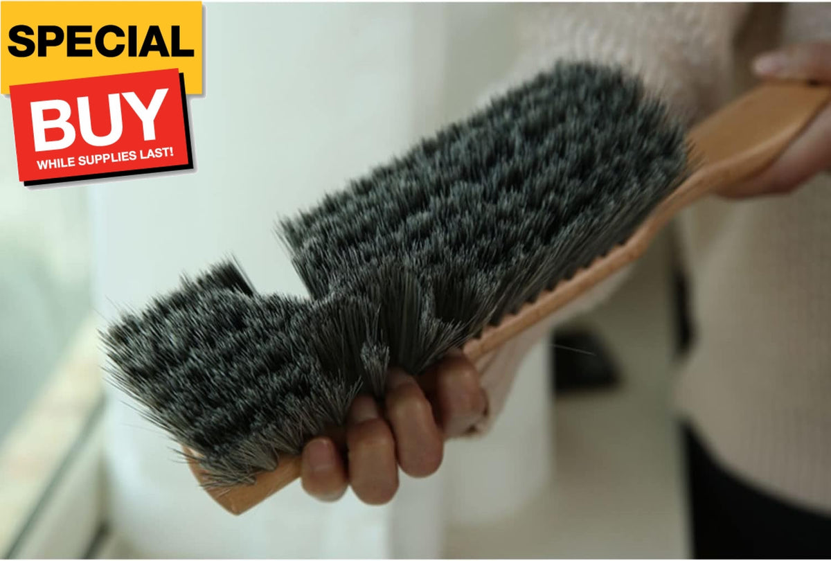 14-Inch Soft Bristle Dusting Brush with Oiled Beech Wood Handle - Indoor & Outdoor Cleaning Tool
