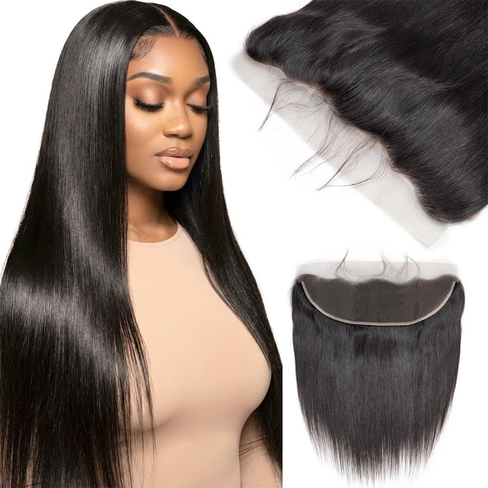 18-inch Brazilian Straight Human Hair Lace Frontal 13x4 HD Virgin Hair