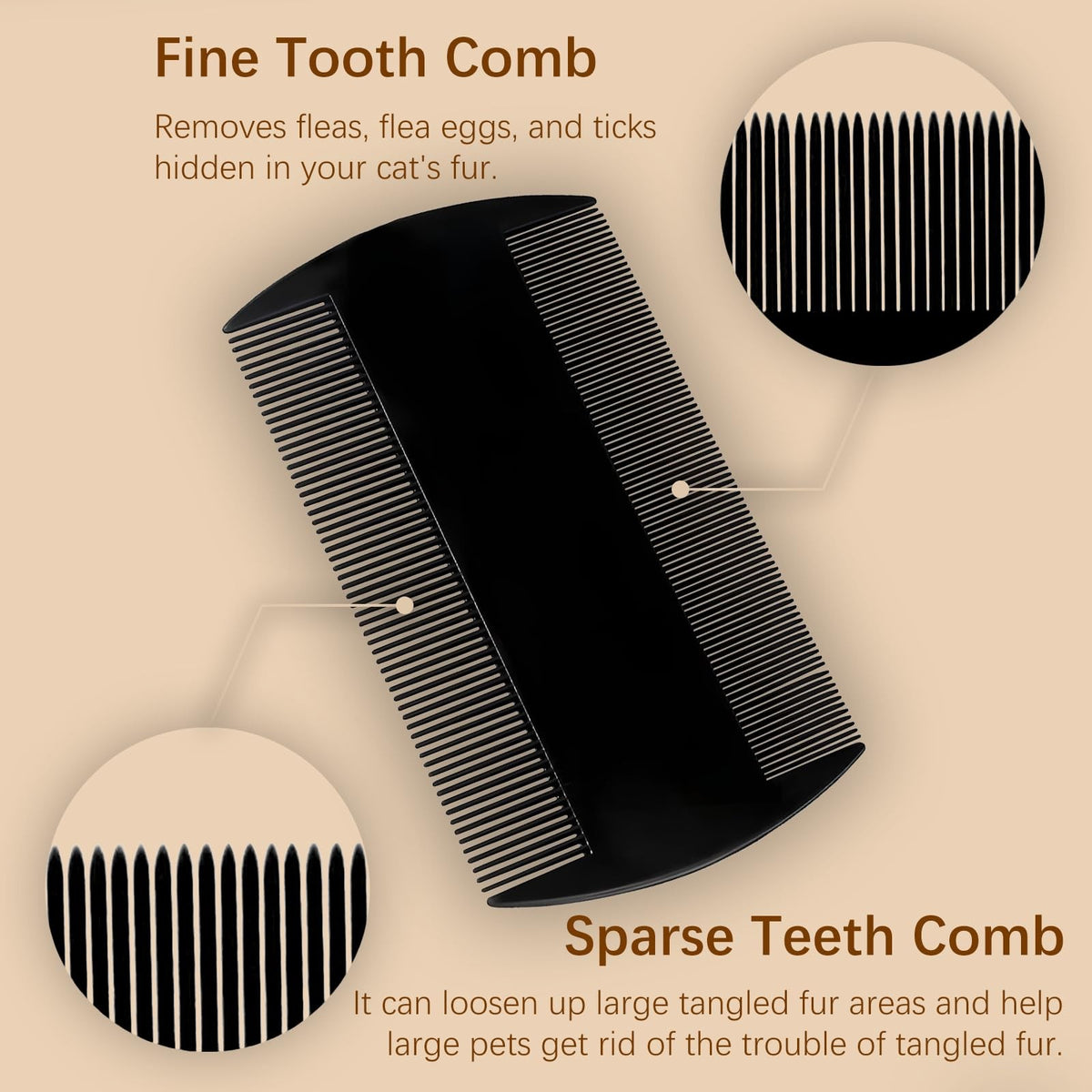 10-Pack Double-Sided Hair & Beard Comb Set for Styling & Detangling