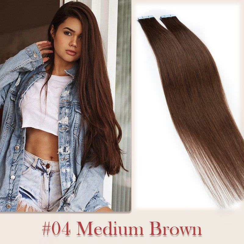 100g Invisible Tape-In Hair Extensions Remy Human Hair Full Head Thick