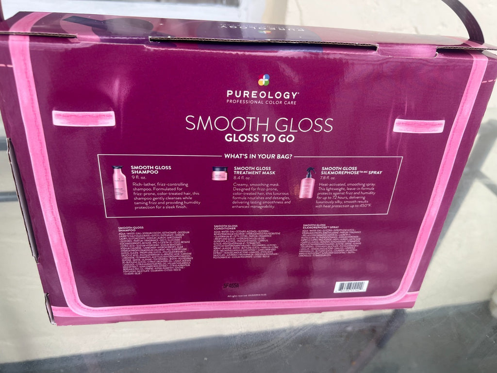 Pureology Smooth Gloss To Go Hair Care Set - Shampoo Mask & Spray for Frizz & Shine