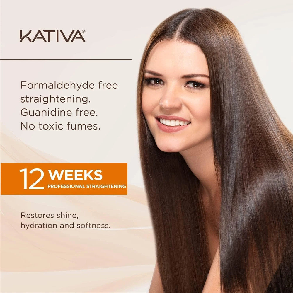 Brazilian Straightening Kit for Hair - 12 Weeks Home Use with Keratin, Argan Oil & Shea Butter