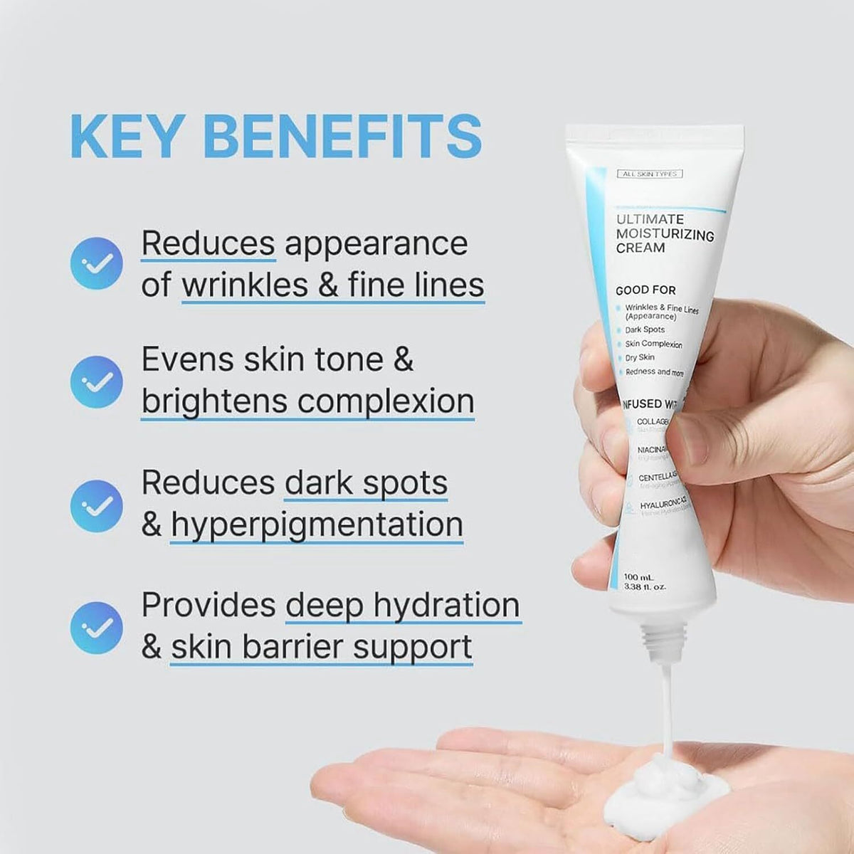 Moisturizing Face Cream for All Skin Types - Hydrating Anti-Aging Formula