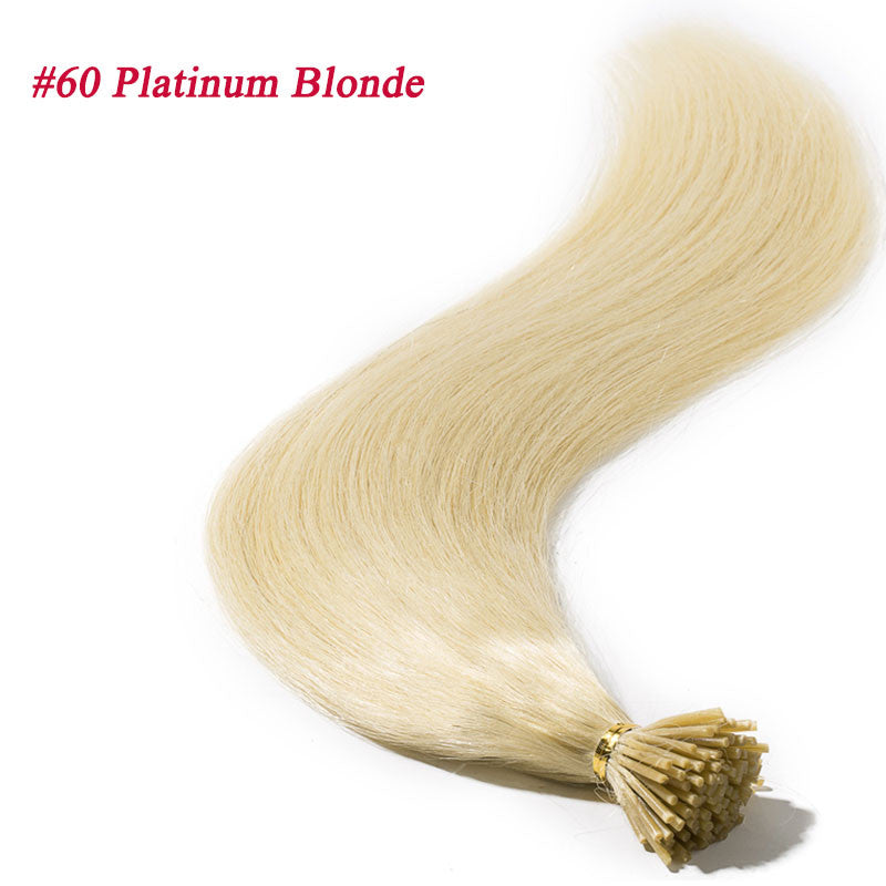 Remy Human Hair Extensions I-Tip Stick Tips Balayage & Solid Colors