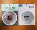 2 Pack Wall-Mounted 12X Magnifying Makeup Mirrors with Suction Cups - White, 4 Inch