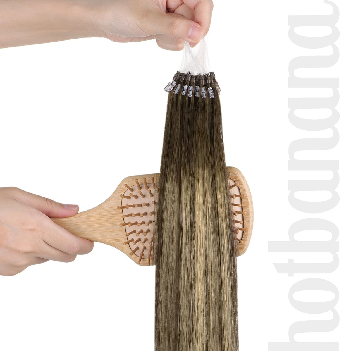 Micro Link Hair Extensions Human Hair 4/26/4 18 Inch 50g Blonde Brown Blend