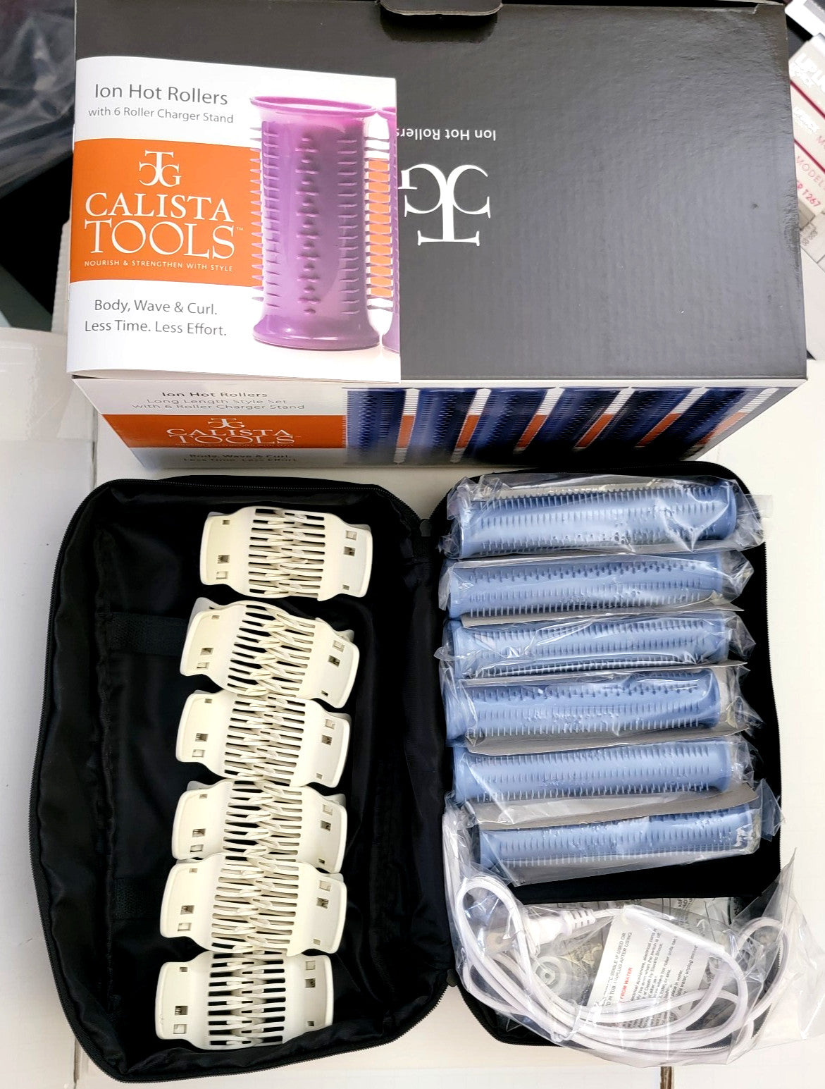 Calista Tools Ion Hot Rollers Long Length Styling Set with 12 Rollers & Clips