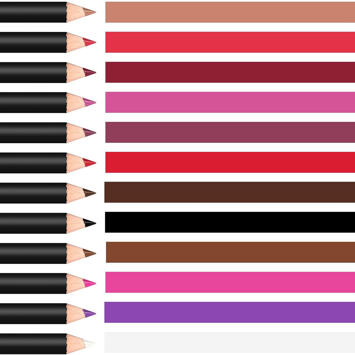 12-Piece Waterproof Lip Liner Set Long Lasting Matte Lip Pencil for Women