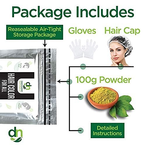 Natural Black Henna Hair Dye Kit for Gray Coverage & Herbal Color